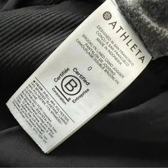 ATHLETA Brooklyn Lined Camo Jogger Pant Black Size 0 #985549 $99 Active Outdoor - Picture 5 of 16